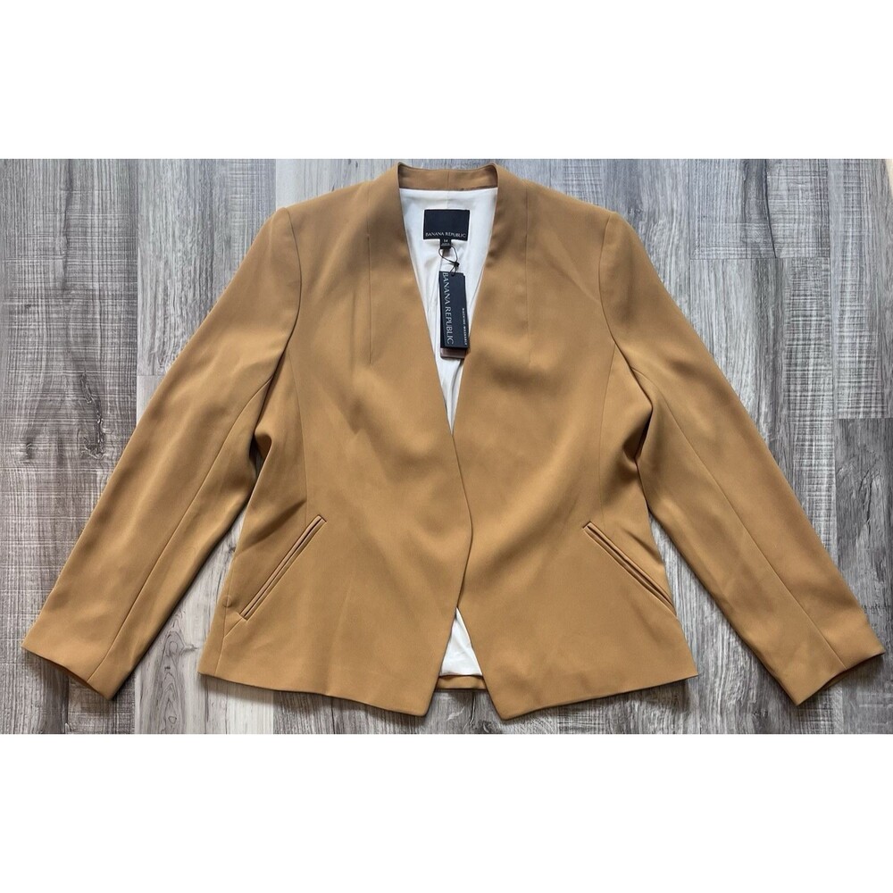 NWT Banana Republic Women's Size 14 Open Front Blazer Machine Washable MSRP $149